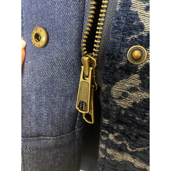 ANTHROPOLOGIE COAT BLUE CHENILLE TAPESTRY PARKA LONG JACKET BOHO OVERSIZED FALL - Picture 9 of 16